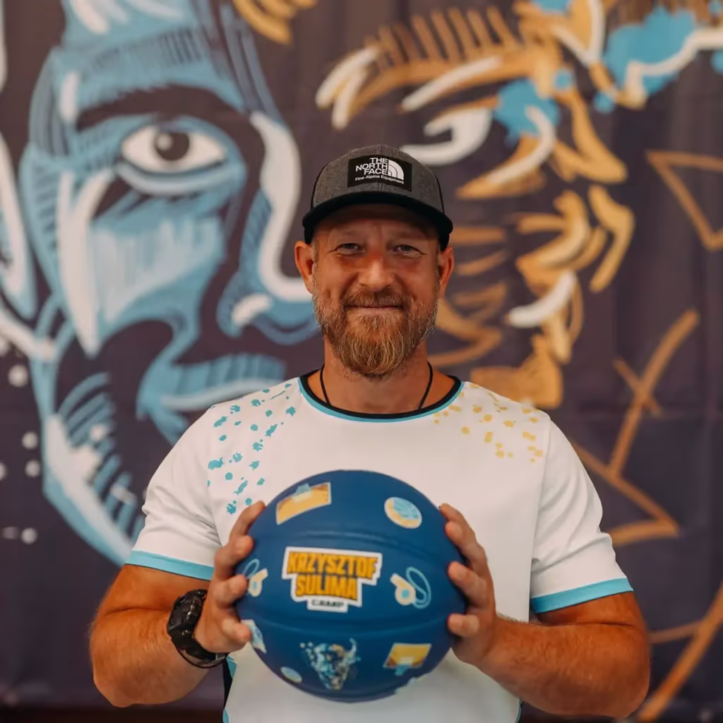 Group breathing session at Krzysztof Sulima basketball camp