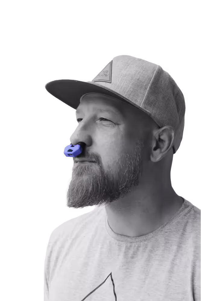 Athlete using AirFlow Med trainer