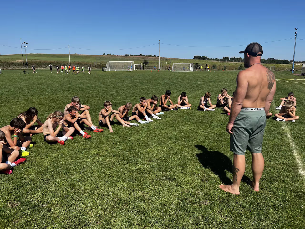 Players applying breathing techniques during drills